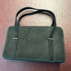 Vintage (40s-50s) Black Suede evening bag. Great condition for age. Too cute!